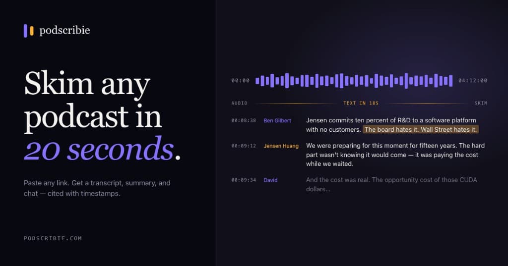 Speaker-labeled podcast transcript ready to paste into a NotebookLM source.